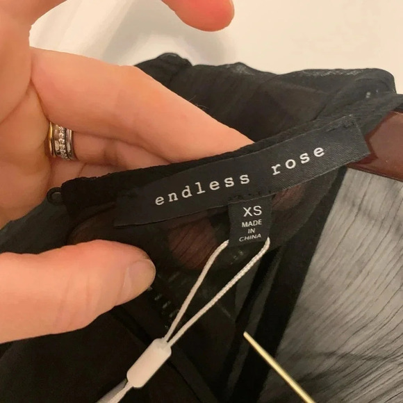 Endless Rose Black Chiffon Mini Dress Size XS NWT - Picture 7 of 7